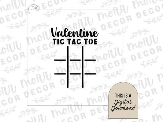 Tic Tac Toe Cookie Stencil DIGITAL DOWNLOAD | Valentine's Day Cookie Stencil Svg | Cookie Stencil Download