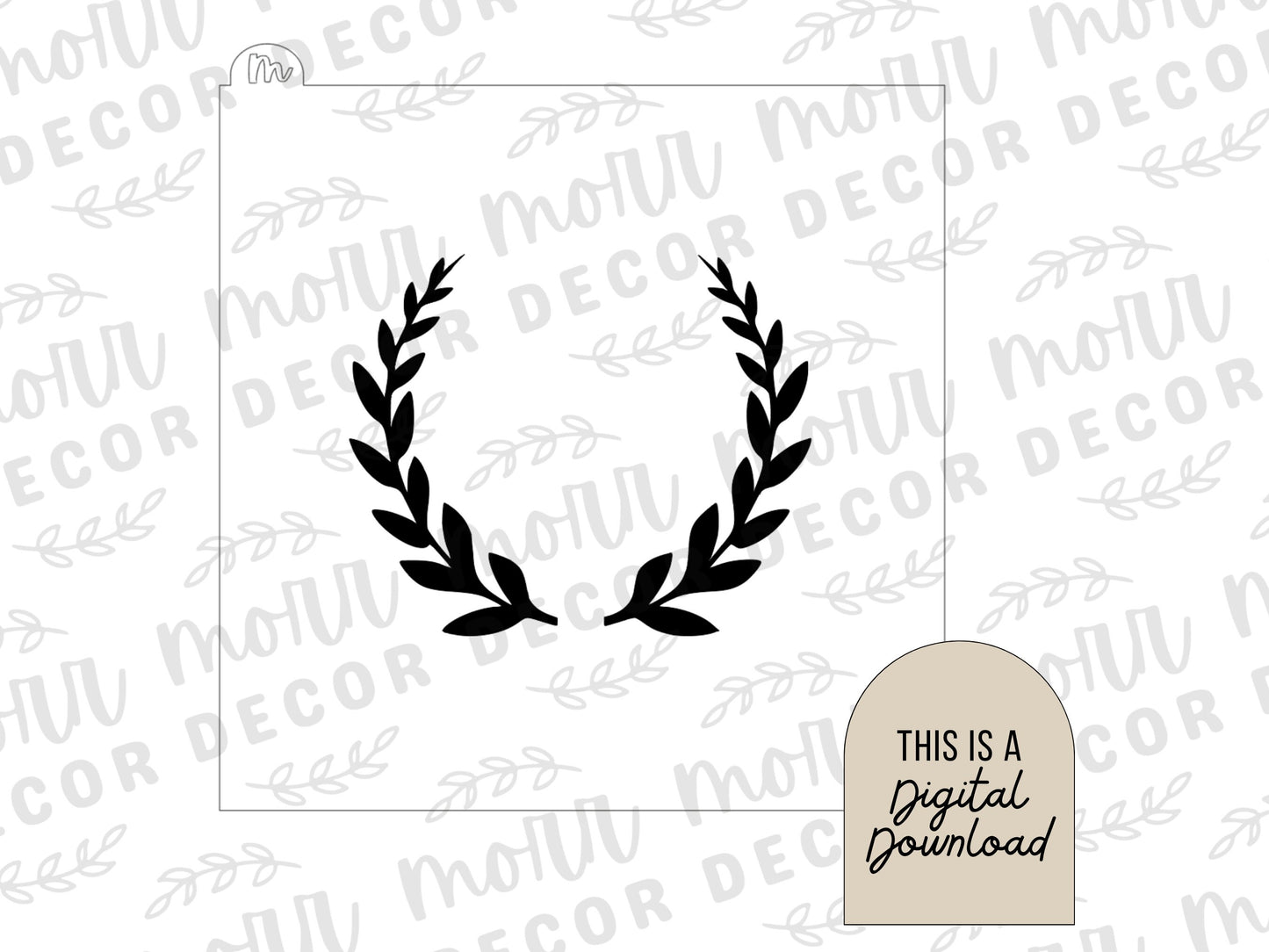 Wreath Wedding Cookie Stencil DIGITAL DOWNLOAD | Floral Cookie Stencil Digital Download | Wreath 3