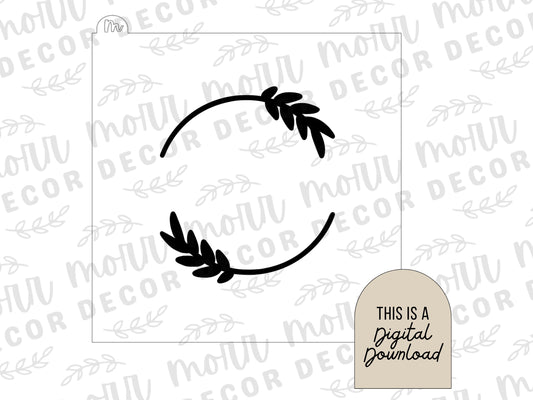 Wreath Wedding Cookie Stencil DIGITAL DOWNLOAD | Floral Cookie Stencil Digital Download | Wreath 6