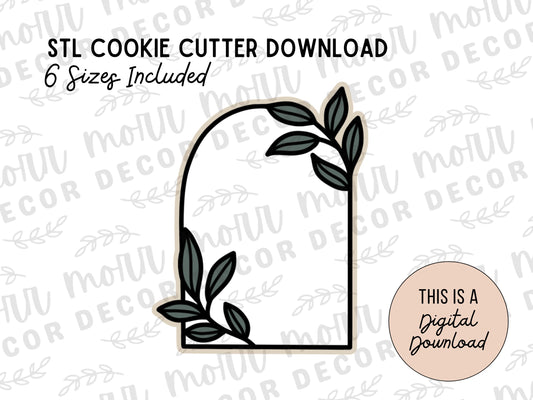 Floral Arch Plaque 1 Cookie Cutter Digital Download | Wedding STL File Download | Bridal Shower Cutter File Download