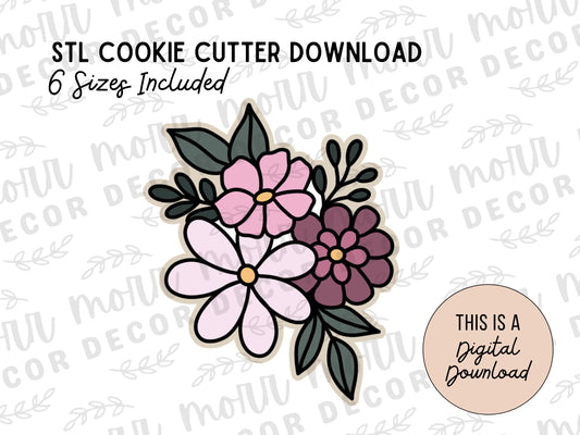 Wedding Florals 1 Cookie Cutter Digital Download | Wedding STL File Download | Bridal Shower Cutter File Download