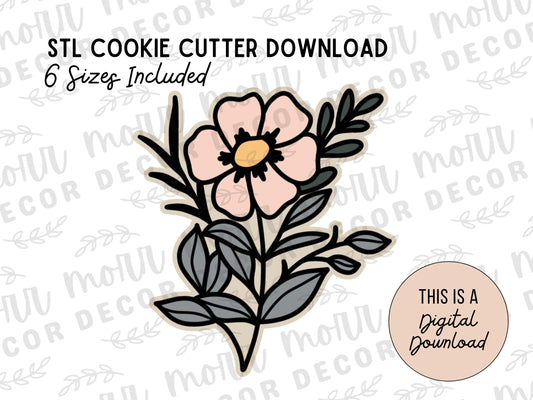 Wedding Florals 2 Cookie Cutter Digital Download | Wedding STL File Download | Bridal Shower Cutter File Download