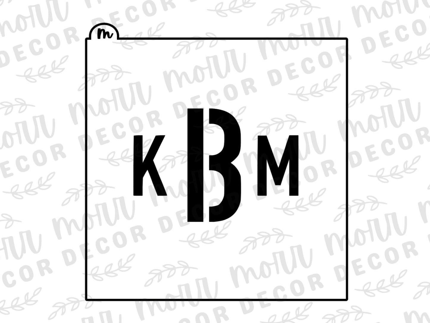 CUSTOMIZABLE Print Monogram Cookie Stencil | Wedding Date Cookie Stencil | Custom Cookie Stencil | Monogram Cookie Stencil