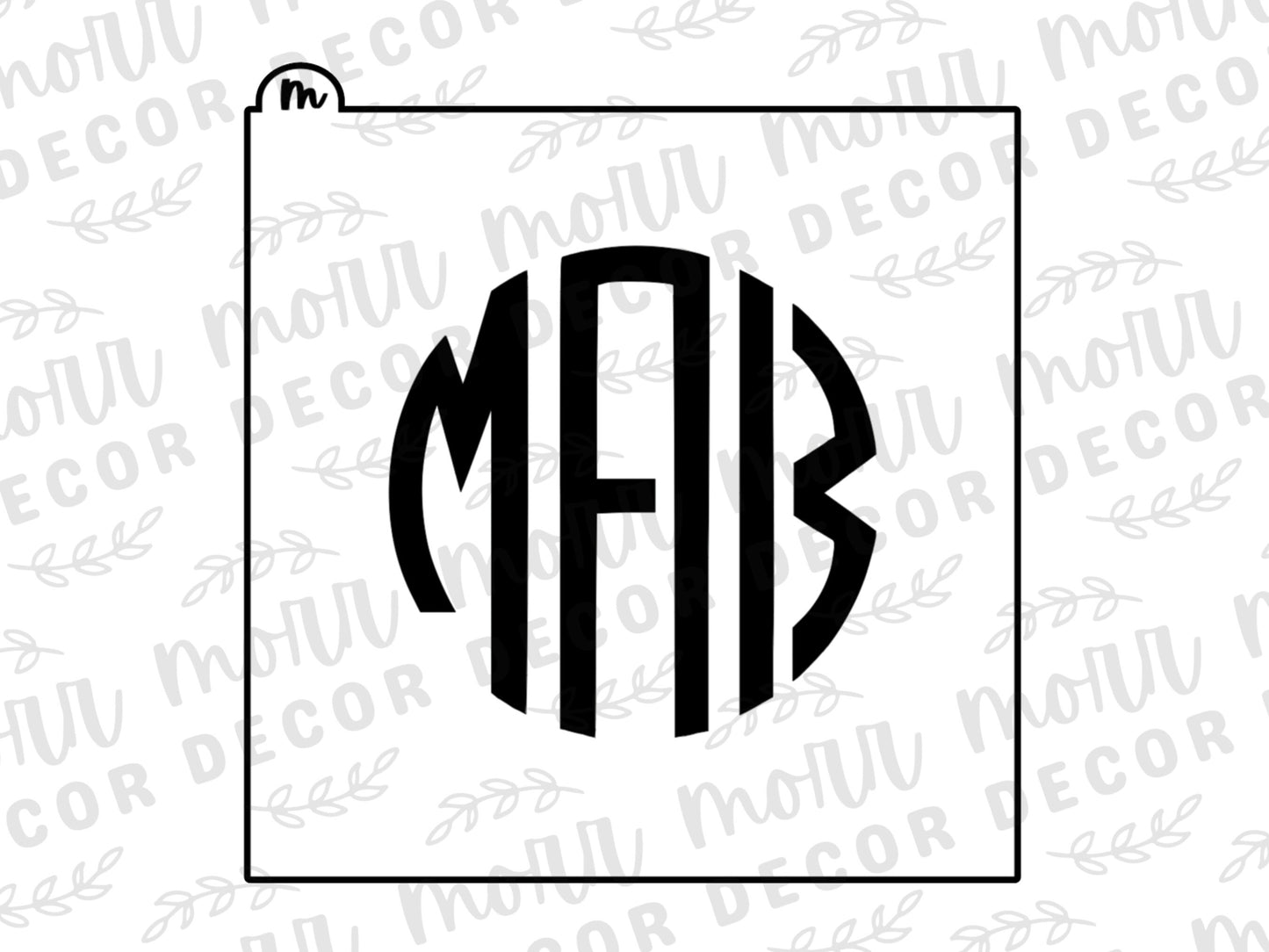 CUSTOMIZABLE Round Monogram Cookie Stencil | Wedding Date Cookie Stencil | Custom Cookie Stencil | Monogram Cookie Stencil