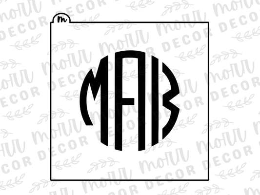 CUSTOMIZABLE Round Monogram Cookie Stencil | Wedding Date Cookie Stencil | Custom Cookie Stencil | Monogram Cookie Stencil