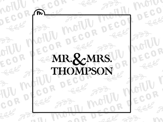 CUSTOMIZABLE Mr. & Mrs. Cookie Stencil | Wedding Date Cookie Stencil | Custom Cookie Stencil | Last Name Cookie Stencil