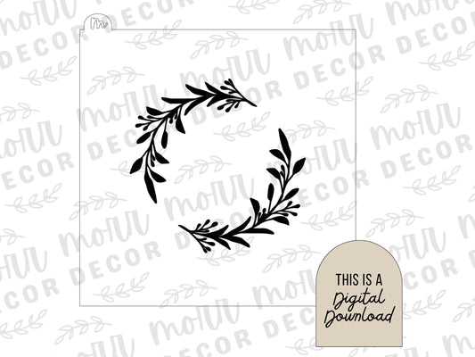 Wreath Wedding Cookie Stencil DIGITAL DOWNLOAD | Floral Cookie Stencil Digital Download | Wreath 7