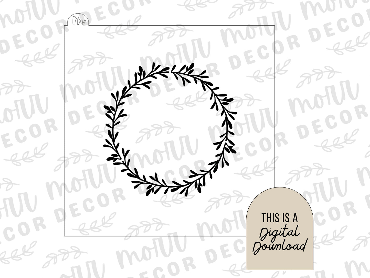 Wreath Wedding Cookie Stencil DIGITAL DOWNLOAD | Floral Cookie Stencil Digital Download | Wreath 9