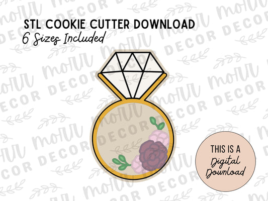 Wedding Ring Cookie Cutter Digital Download | Wedding STL File Download | Bridal Shower Cutter File Download