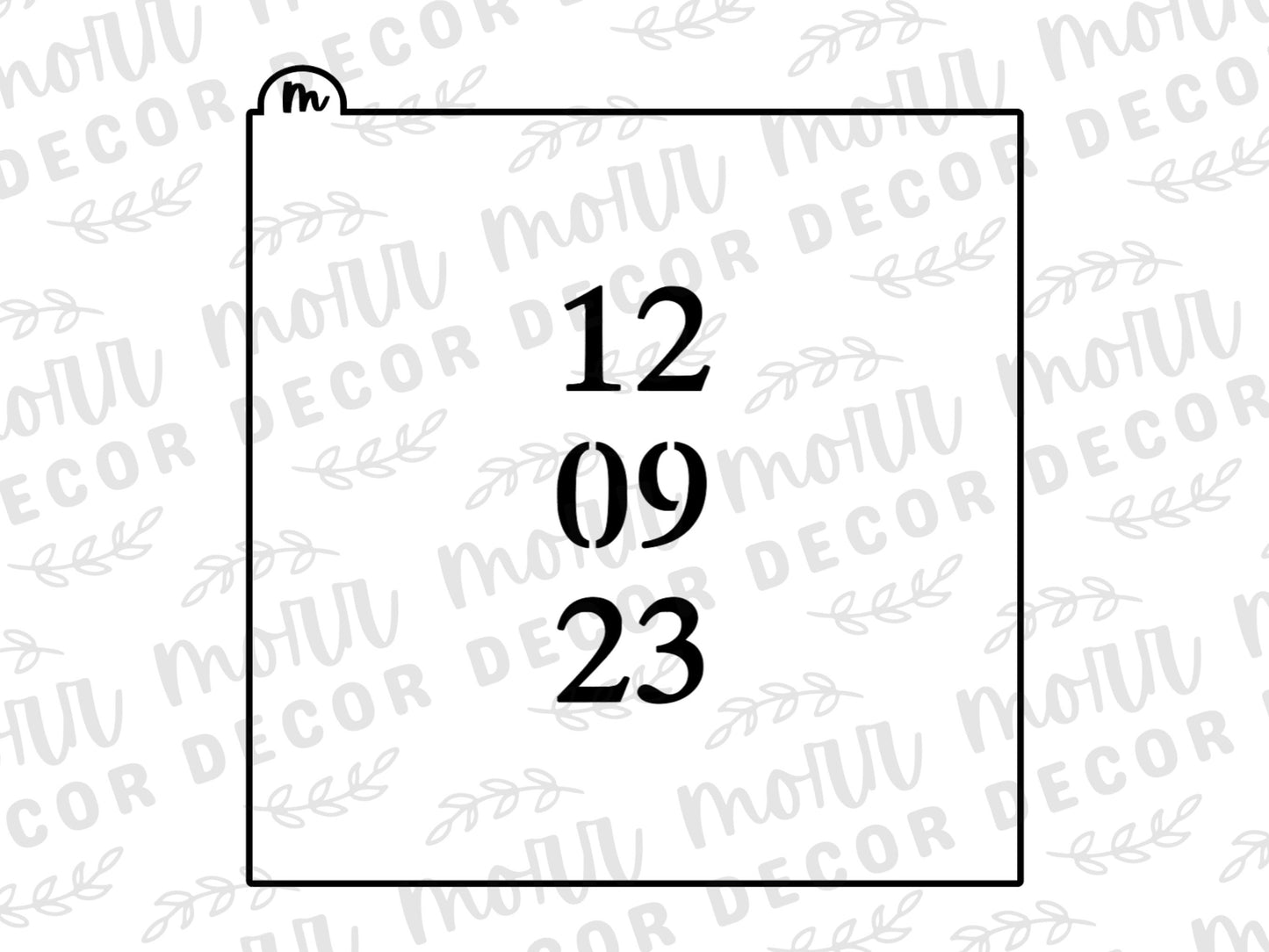 CUSTOMIZABLE Date Cookie Stencil | Wedding Date Cookie Stencil | Custom Cookie Stencil