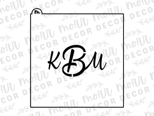 CUSTOMIZABLE Script Monogram Cookie Stencil | Wedding Date Cookie Stencil | Custom Cookie Stencil | Monogram Cookie Stencil