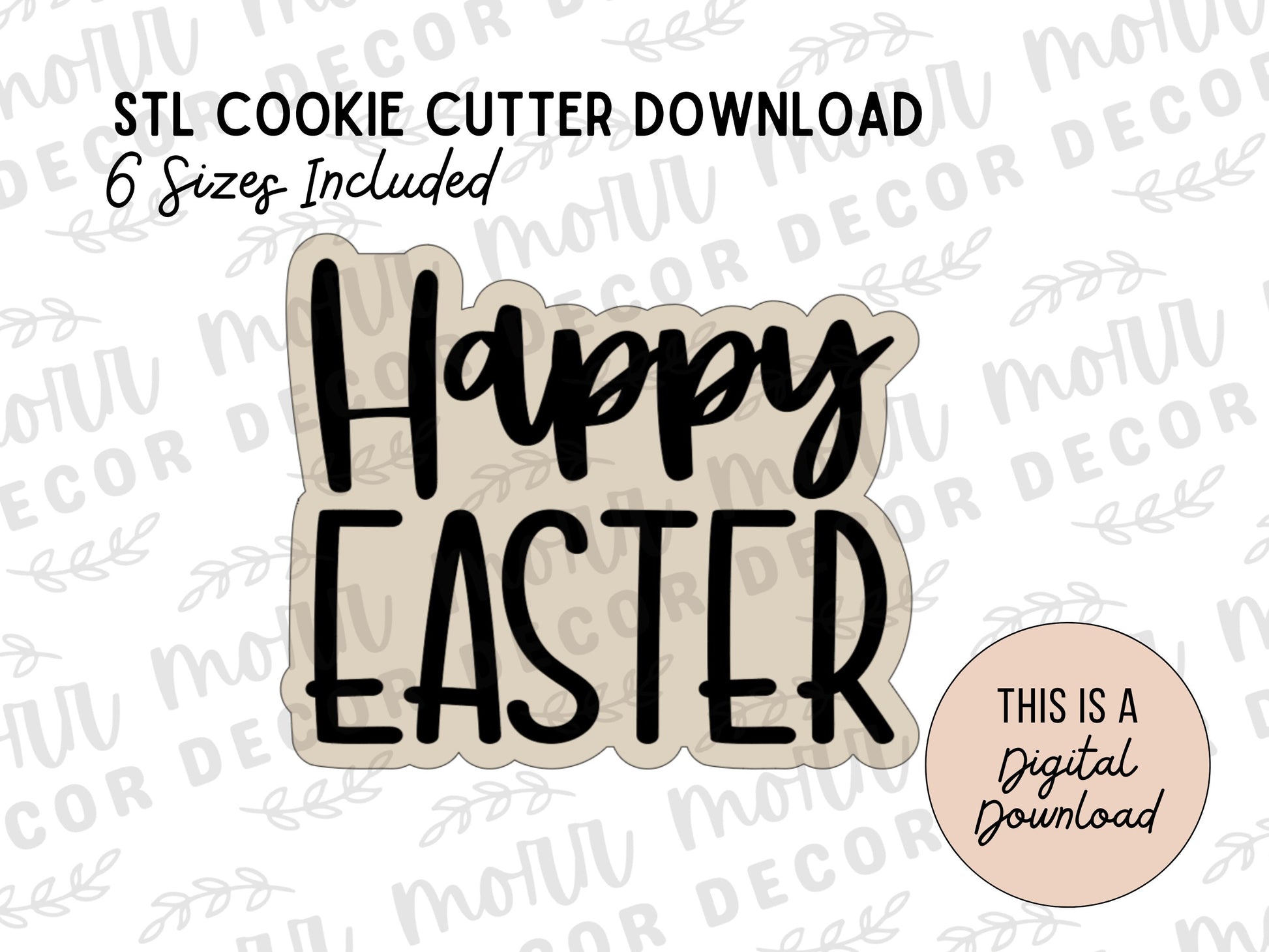 Happy Easter Cookie Cutter Digital Download | Easter STL File Download | Easter Cutter File Download