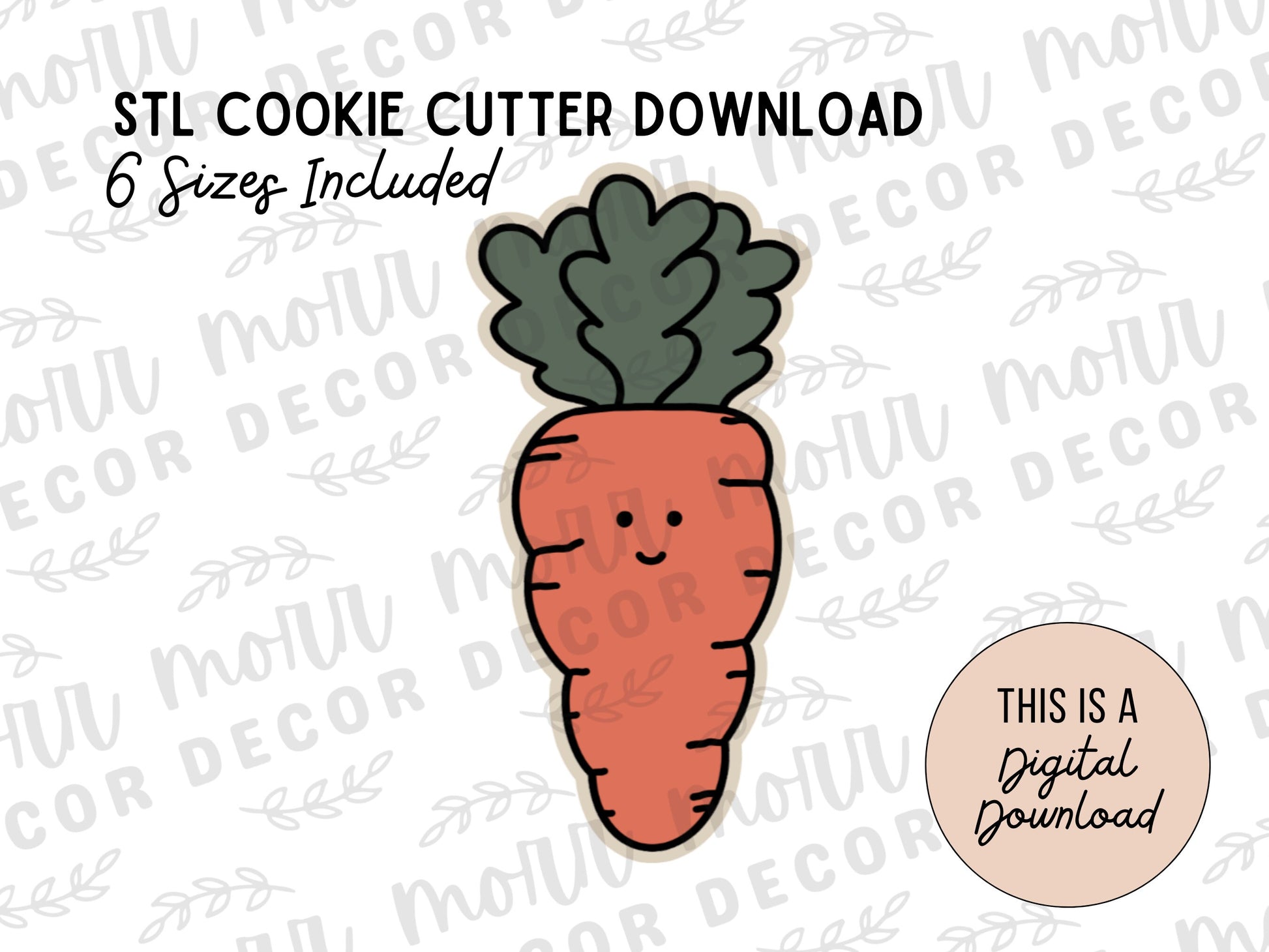 Easter Carrot Cookie Cutter Digital Download | Easter STL File Download | Easter Cutter File Download